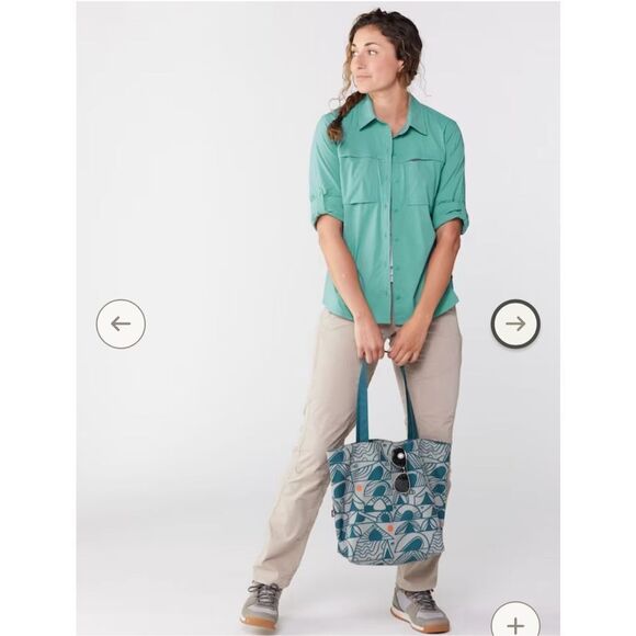 REI Khaki Ladies Hiking Shirt L - Picture 11 of 13